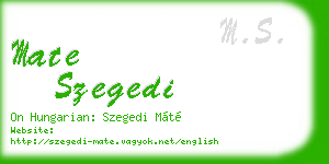 mate szegedi business card