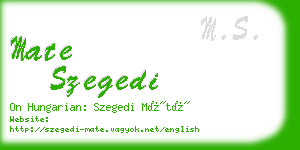 mate szegedi business card